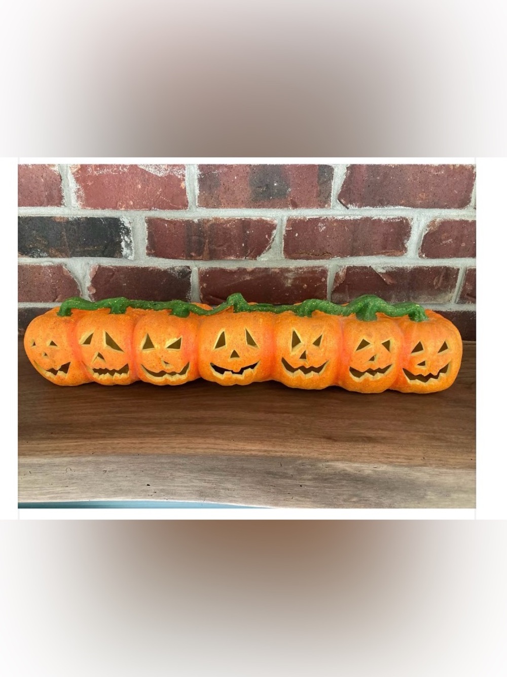 Vintage foam blow-mold Halloween pumpkins